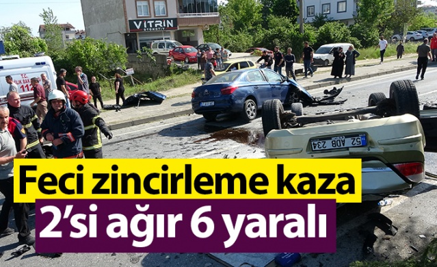 Ordu'da feci zincirleme kaza: 2’si ağır 6 yaralı. Foto Haber