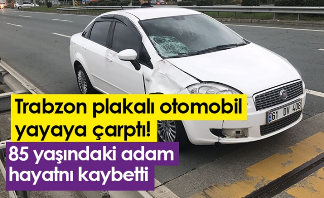 Trabzon plakalı araç yayaya çarptı! 85 yaşındaki adam hayatını kaybetti. Foto Haber