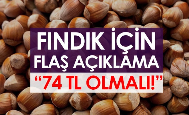 Fındık için flaş açıklama: 74 TL olmalı!