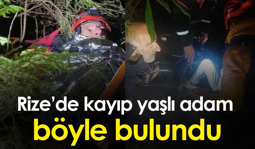 Rize'de kayıp yaşlı adam 5 saat sonra böyle bulundu! Foto Haber