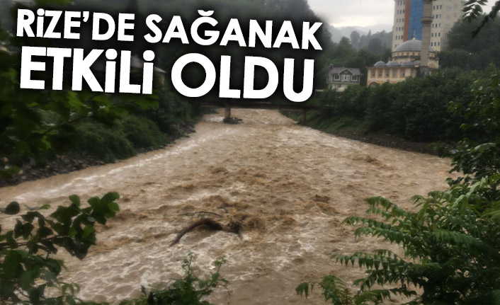 Rize’de sağanak etkili oldu