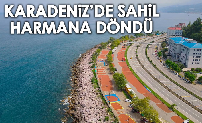 Fındık hasadı sona eren Giresun'da sahiller fındıkla doldu