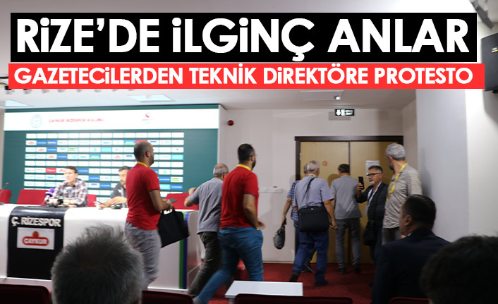 Rize'de ilginç anlar! Gazeteciler teknik direktörü protesto etti