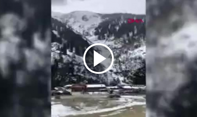 Rize Ayder'de çığ düşme anı kameraya yansıdı. Video Haber