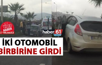 Trabzon'da iki otomobil birbirine girdi