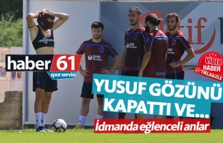 Yusuf Yazıcı gözleri kapalı şut denedi