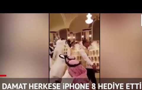 Düğünde herkese İphone 8 dağıttı