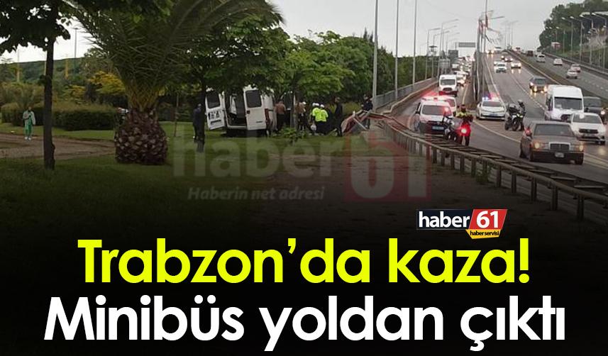 Trabzon'da kaza! Minibüs yoldan çıktı