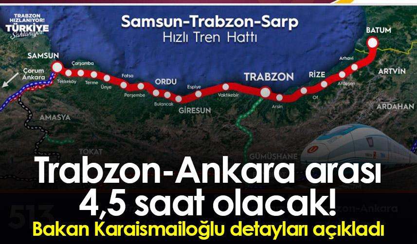 Hızlı Tren hattı ile Trabzon-Ankara arası 4,5 saat olacak!