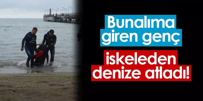 Ordu'da bunalıma giren genç iskeleden denize atladı