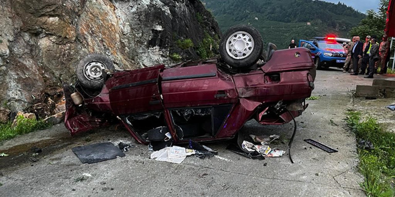 Ordu'da otomobil 50 metre yükseklikten yuvarlandı! 1 ölü