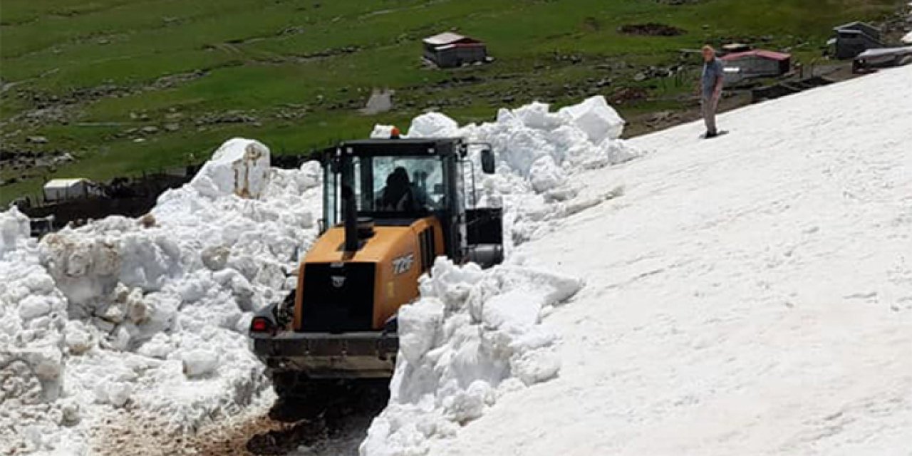 Artvin'in yayla yollarında karla mücadele devam ediyor