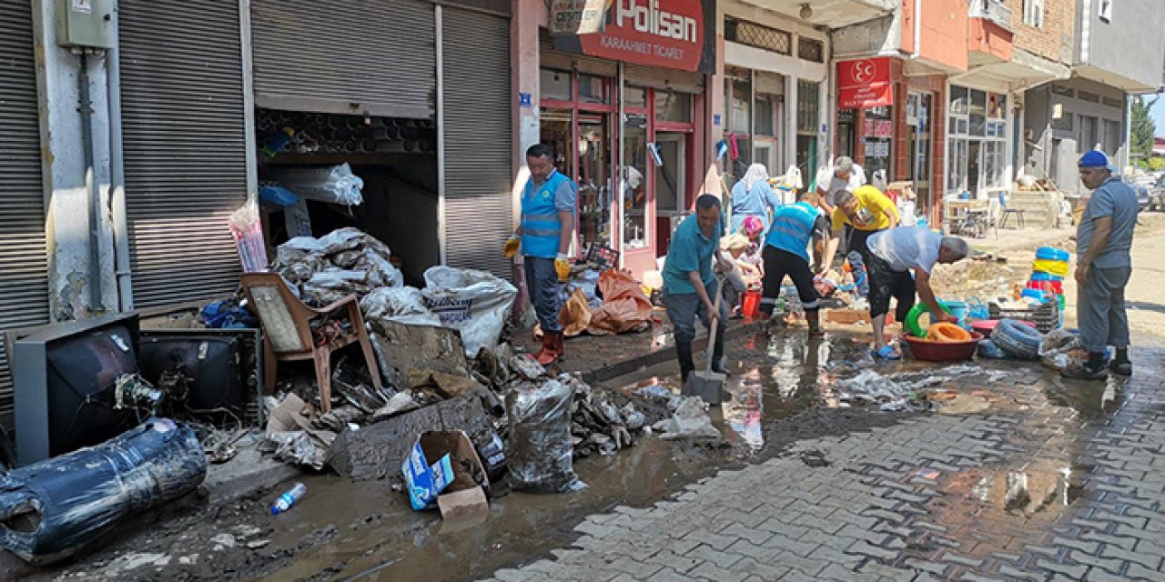 Giresun'da şiddetli yağışın tahribatı gideriliyor