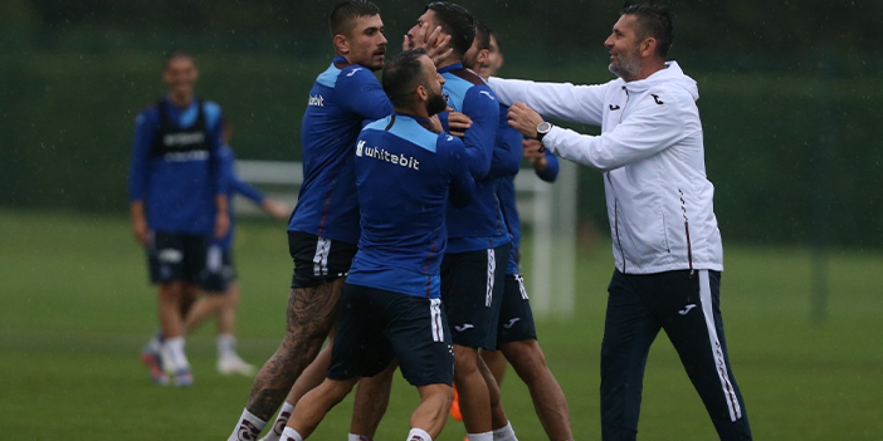 Trabzonspor antrenmanında keyifli anlar! Siopis Bjelica'nın üzerine koştu ve...