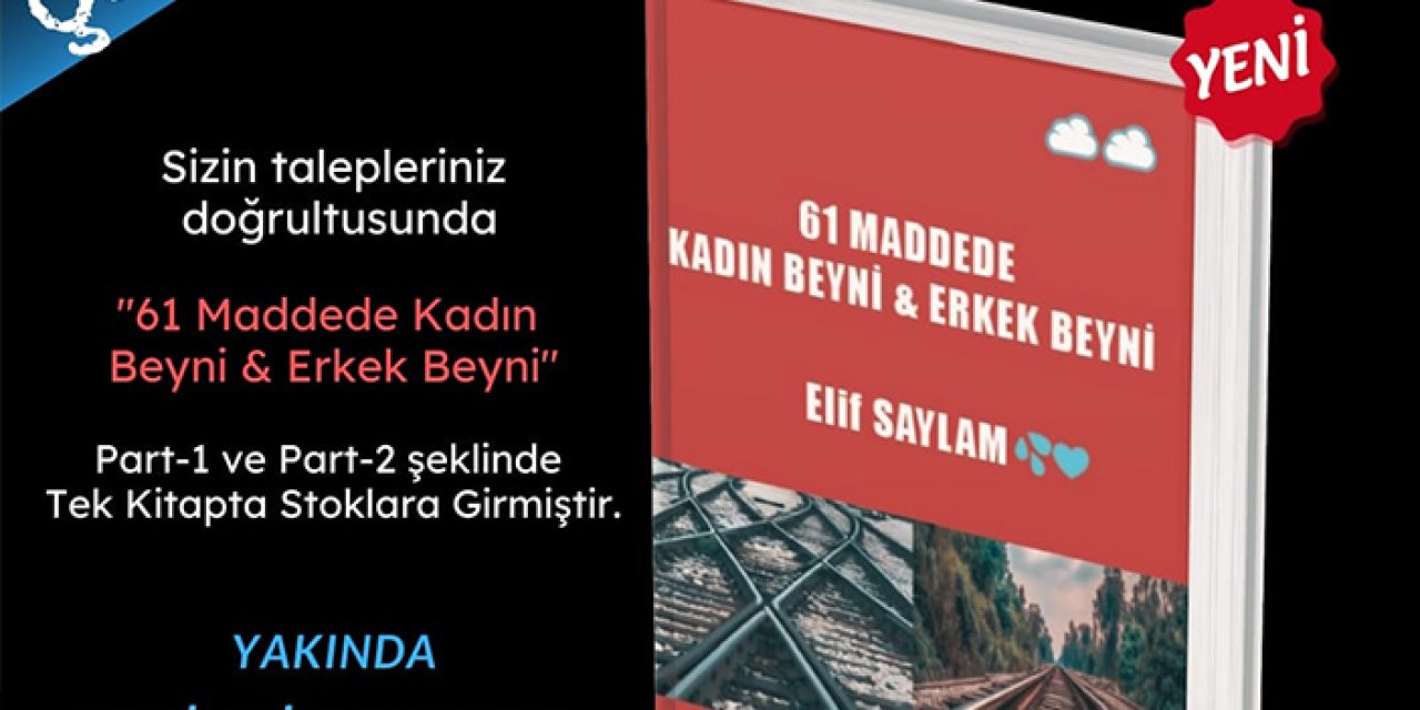 61 maddede kadın beyni ve erkek beyni kitabı raflarda!