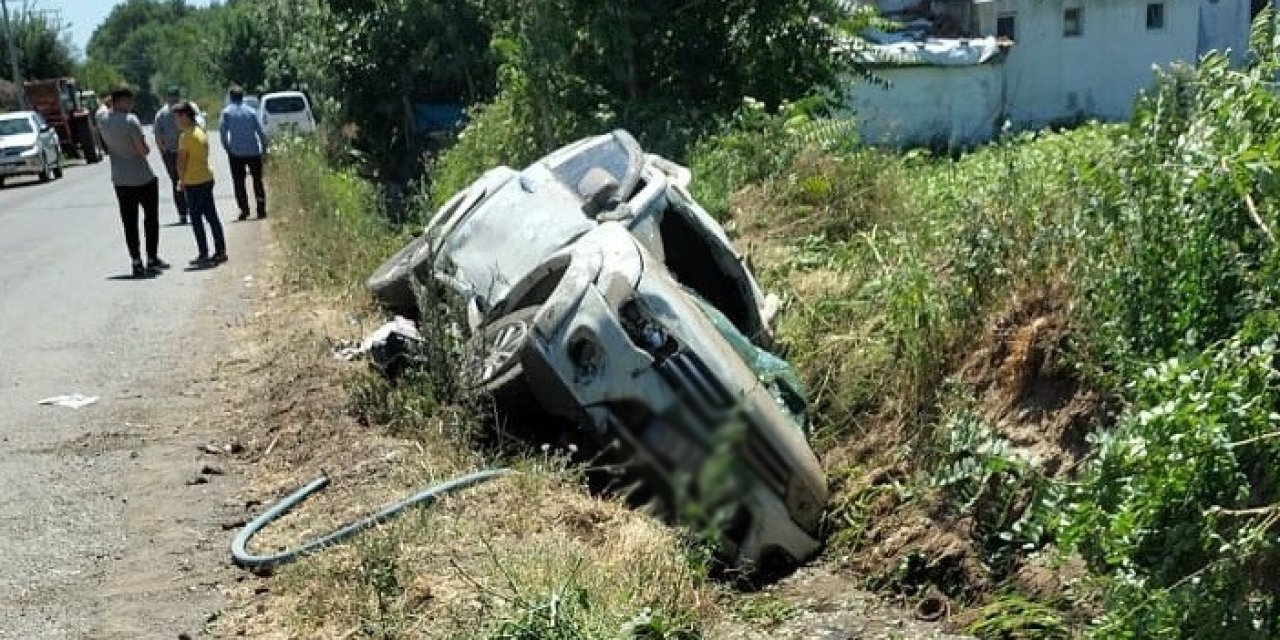 Samsun'da pikap takla atarak su kanalına düştü! 1 ölü, 2 yaralı