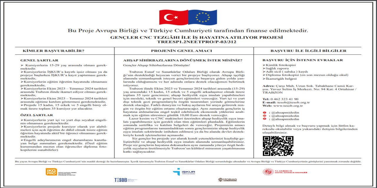 Gençler CNC Tezgahı ile iş hayatına atılıyor projesi