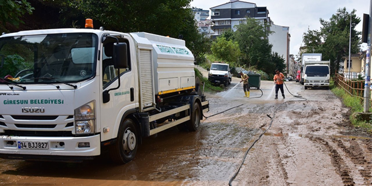 Giresun'da sağanağın hasarı gideriliyor