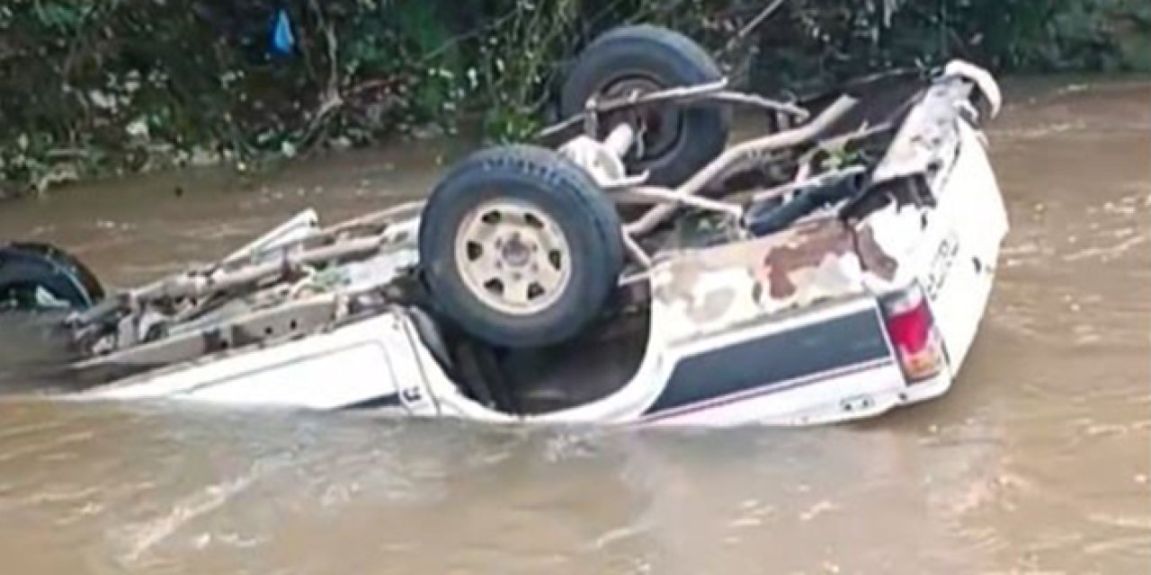 Giresun'da otomobil dere yatağına uçtu! 1 ölü, 2 yaralı