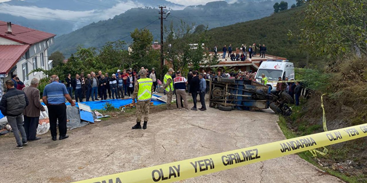 Ordu'da tarım aracı devrildi! 1 ölü