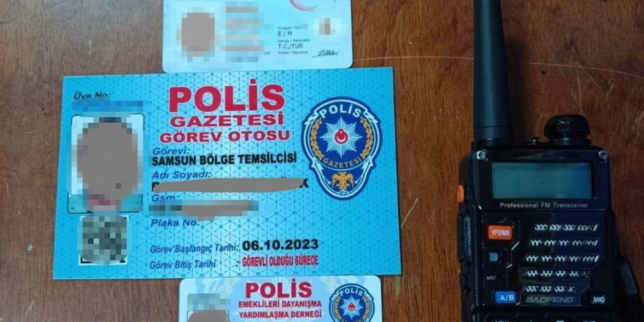 Samsun'da polis amblemli sahte basın kartlı şahıs gözaltına alındı