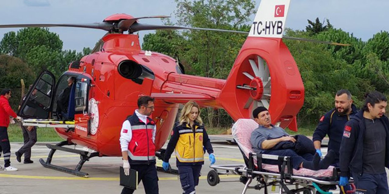 Samsun'da yaşlı adam kalp krizi geçirdi! Yardımına ambulans helikopter yetişti