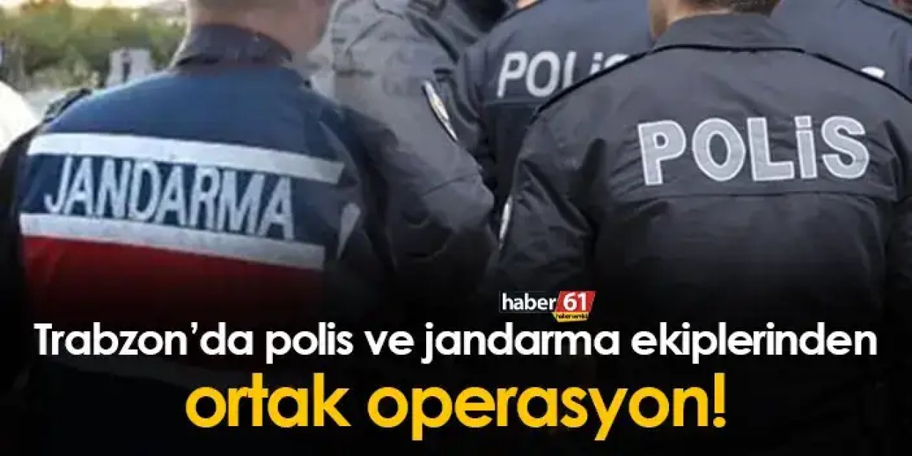 Trabzon'da jandarma ve polisten ortak operasyon! 3 şahıs hakkında işlem başlatıldı