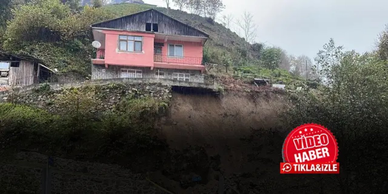 Heyelan meydana geldi! 2 katlı ev yıkılma tehlikesiyle karşı karşıya