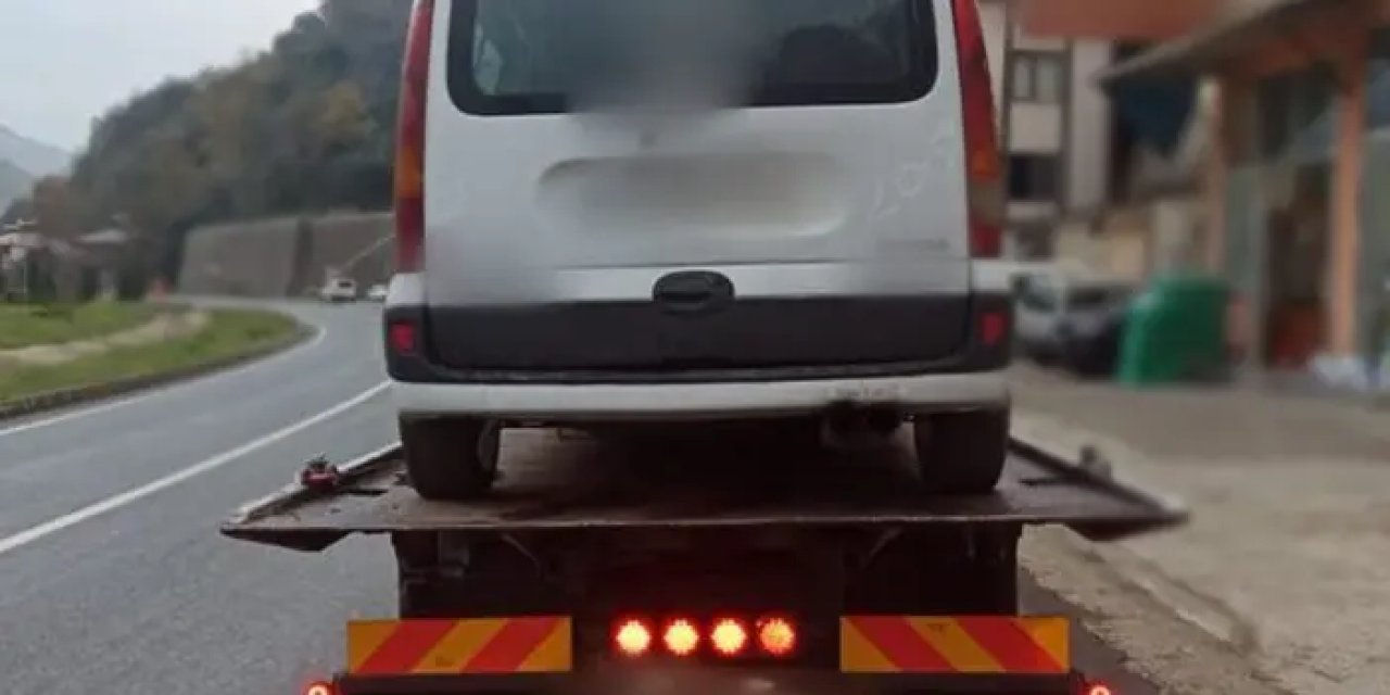 Trabzon’da gürültü çıkartan araç trafikten men edildi!