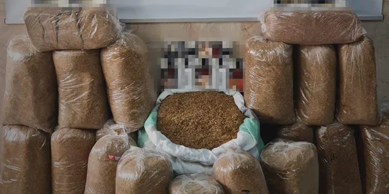 Samsun'da iş yerine ve ikamete operasyon! 140 kilo tütün ele geçirildi