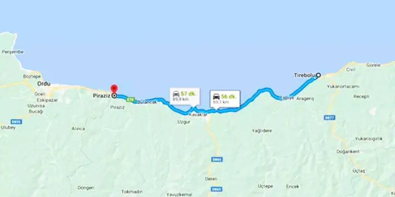 Piraziz-Giresun-Tirebolu yolunda çalışma - 30 Aralık 2023