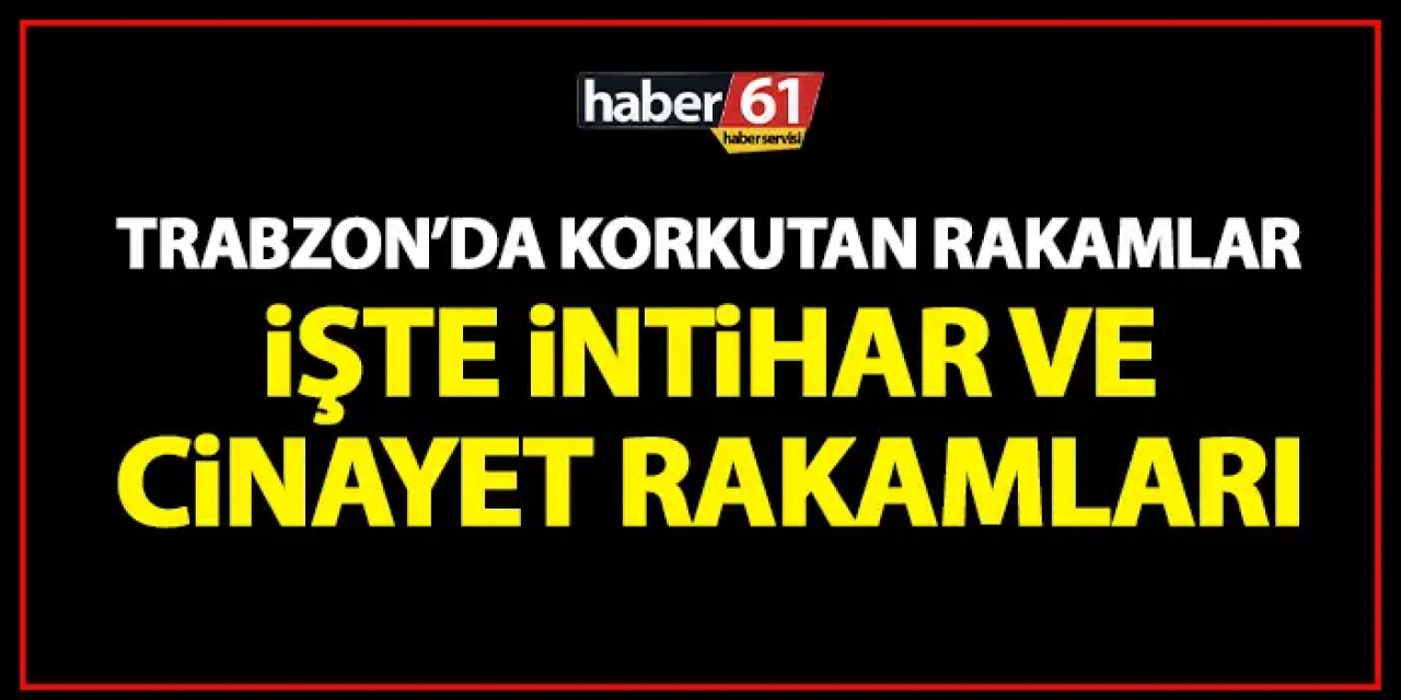 Trabzon’da korkutan rakamlar! 2’si kadın toplam 14 cinayet!