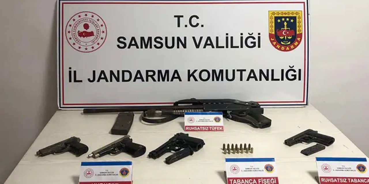 Samsun'da ruhsatsız silah ve mermi bulunduran şahıs yakalandı