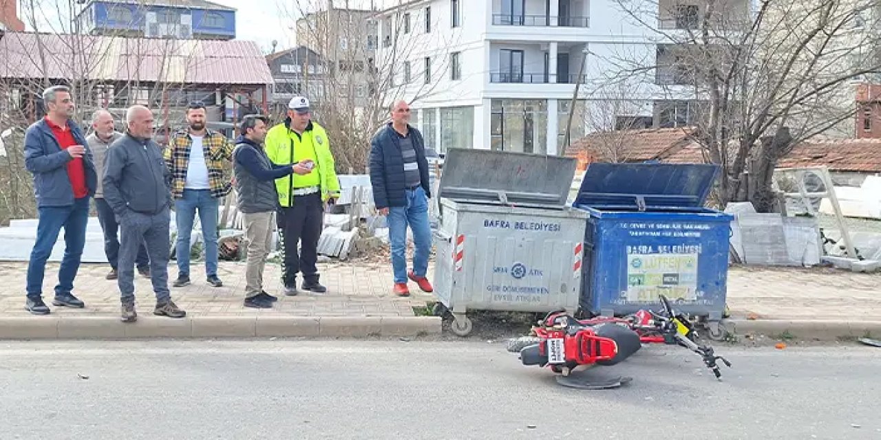 Samsun'da motosiklet kazası! 1 kişi yaralandı