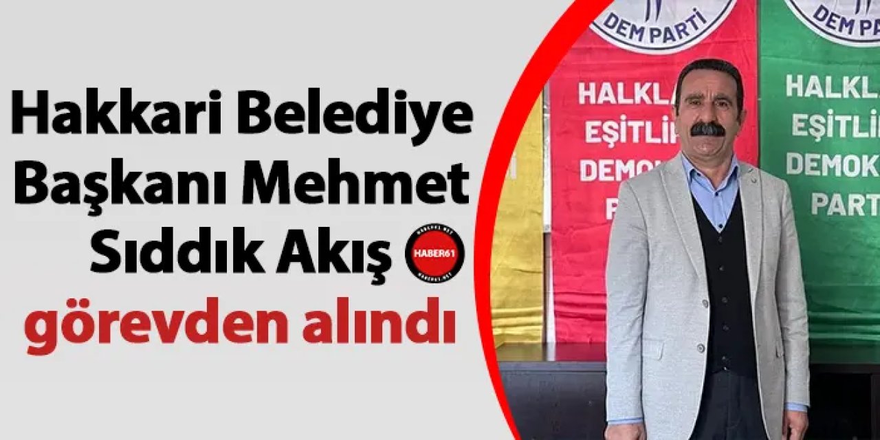 Hakkari Belediye Başkanı Mehmet Sıddık Akış görevden alındı