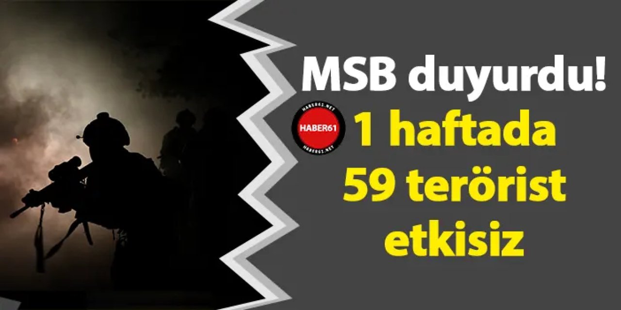 MSB duyurdu! 1 haftada 59 terörist etkisiz