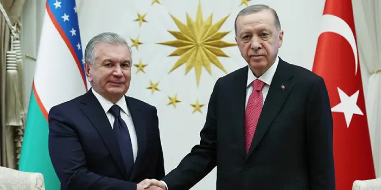 Cumhurbaşkanı Erdoğan Özbekistan Cumhurbaşkanı Mirziyoyev'i karşıladı