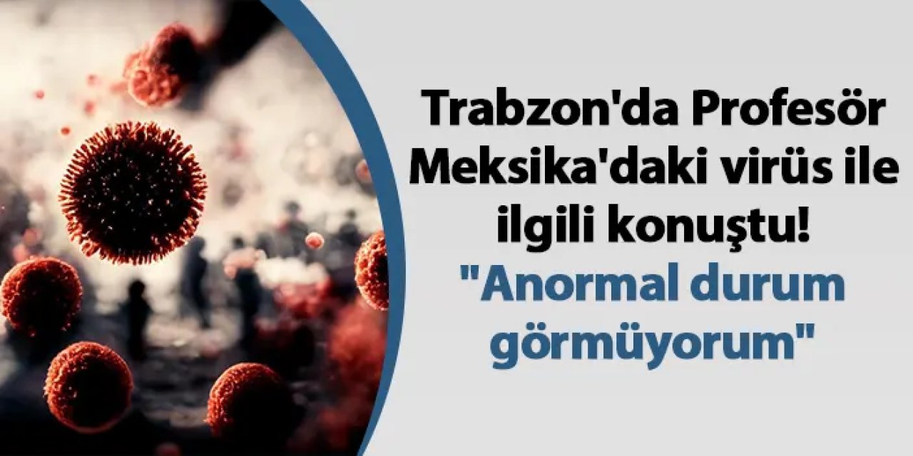 Trabzon'da Profesör Meksika'daki virüs ile ilgili konuştu! "Anormal durum görmüyorum"