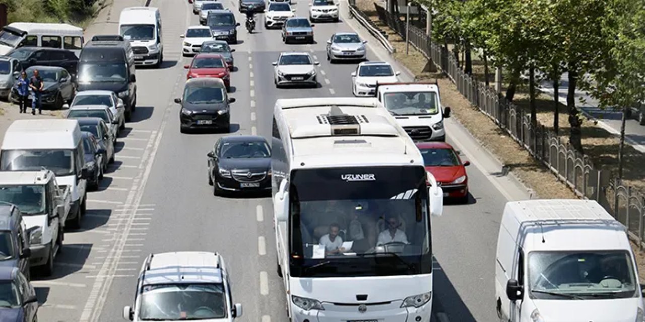 Samsun-Trabzon kara yolunda trafik durma noktasında