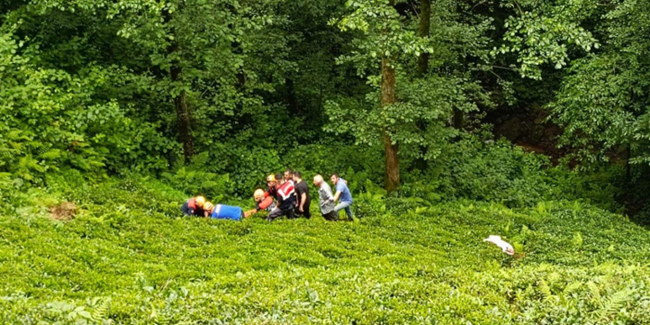 Rize'de odun keserken düşen vatandaş dereye yuvarlandı