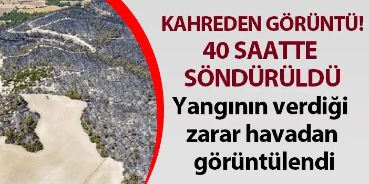 Uşak'ta kahreden görüntü! Yangının verdiği zarar havadan görüntülendi