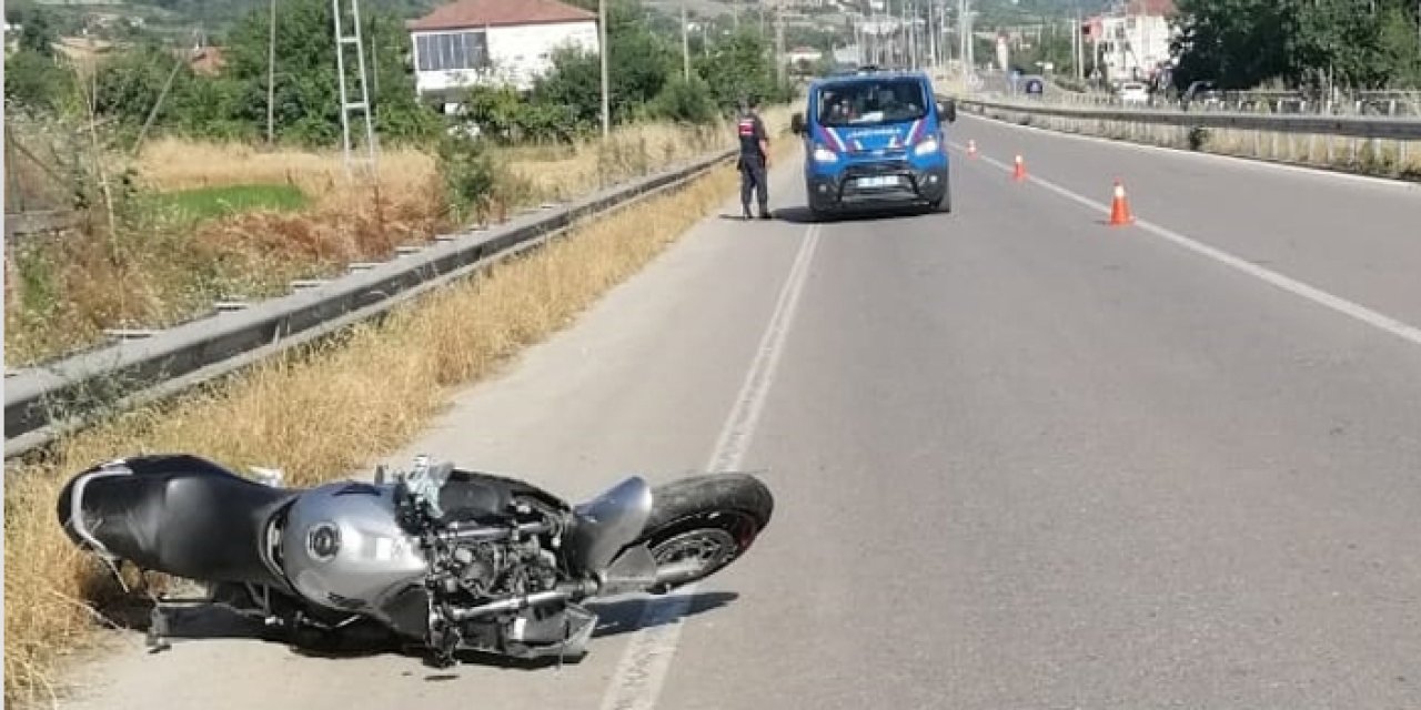 Samsun'da devrilen motosikletin sürücüsü hayatını kaybetti