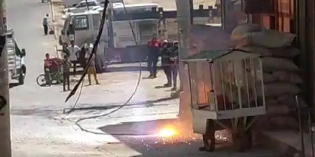 Şanlıurfa'da elektrik kablosu paniği! Bomba gibi patladı