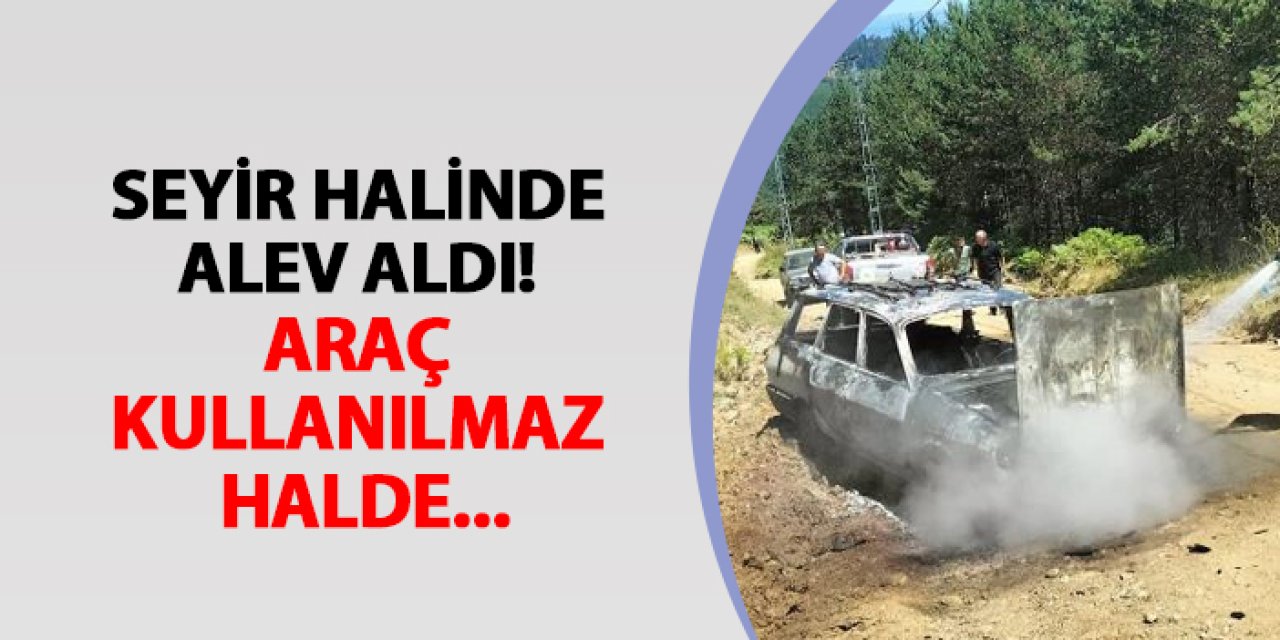 Samsun'da seyir halinde alev aldı! Araç kullanılmaz halde