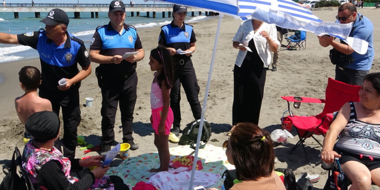 Samsun'da polis havadan karadan ve denizden vatandaşları uyardı!