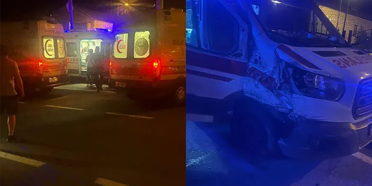 Rize'de trafik kazası! Ambulansla otomobil çarpıştı: 1 yaralı