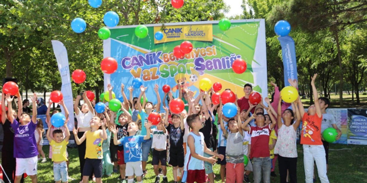 Samsun'da çocuklar sporla eğlenceye doydu