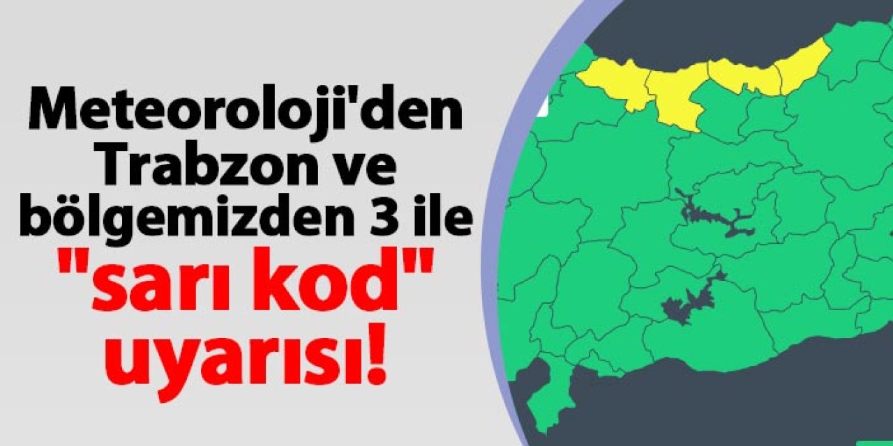 Meteoroloji'den Trabzon ve bölgemizden 3 ile "sarı kod" uyarısı!