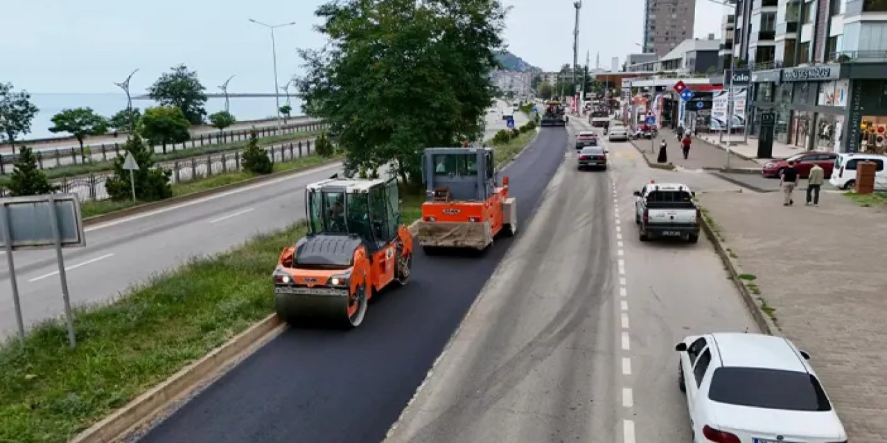 Giresun’da yol asfaltlanıyor