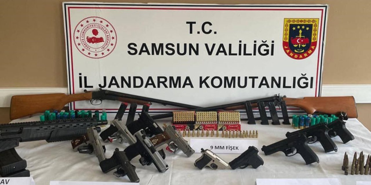 Samsun'da jandarmadan silah operasyonu: 9 gözaltı